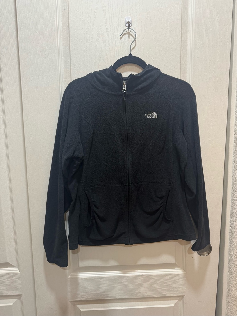 The North Face Polartec Classic Black Hooded Full Zip Fleece Jacket M